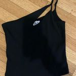 PacSun Black One Shoulder Crop Top Photo 0