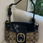 Coach  11411 Vintage Bleeker Black Jacquard Leather Flap Shoulder Bag Purse Y2K Photo 0