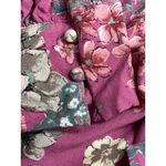 Boho Floral Fringe Tassel Hem Flowy Rayon Top Sz L Purple Floral V Neck Peasant Size L Photo 11