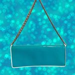 Ann Taylor NWOT Anne Taylor patent leather slim handbag aqua blue Photo 1