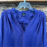 Rue 21 Royal blue tunic blouse lace embroidered size XL relaxed roll button sleeves Photo 2