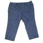 LOFT Ann Taylor NWT 'Marisa' Flat Front Cropped Pants in Blue/Gray Plus Size 26 Blue Photo 0