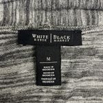 White House | Black Market Heather Black Creamy White Open Front Long Cardigan- Me Photo 9
