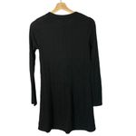Topshop Black Ribbed Long Sleeve Swing Mini Dress 6 Photo 2