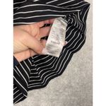 Maeve  Anthropologie Corset Peplum Top Black White Stripe Puff Sleeve Size Small Photo 4