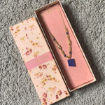 Lucky Brand  Blue Stone‎ Gold Tone Beaded Necklace Photo 0