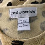 Cathy Daniels Vintage 90s  Knit Pullover Sweater S Tan Leopard Print Round Neck Photo 5