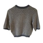 Cotton Candy Short Sleeve Crop Sweater Medium Gray Photo 3