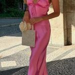 ZARA  maxi dress hot satin pink lingerie ruffled midi party Valentine’s date wedding  Photo 4
