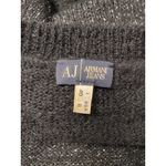 Armani Jeans Grunge Striped‎ Short Sleeve Sweater Size 6 Black Photo 1