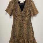 Abercrombie & Fitch Women Small Dress Short Sleeve Vneck Button Up Animal Print Photo 0