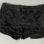 Chi Chi London Black Distressed Denim Low-Rise Stretch Jean Shorts Bottoms Size 3 🖤 Photo 0