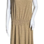 Soft Surroundings Dress Womens Large Petite Tan Kerry Cowl Neck Casual Neutral Photo 0