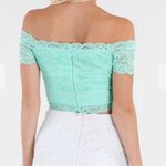 NIKIBIKI NEW Coral Peach Off Shoulder Lace Top Size Small or Large Photo 3