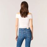 Maje  Rib Knit Bardot-Neck Top In White Size 2 Photo 10