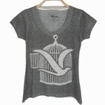 Litographs Short Sleeve Tee Small Maya Angelou I Know Why the Caged Bird Sings Gray Photo 0