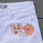 Jordache Royalty For Me White Floral Embroidered Jean Shorts Photo 1