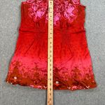 CAbi True Love Tank Top #672 Women's X-Small Sleeveless Floral 100% Silk Pleated Photo 4