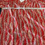 Hailey & Co. Red Geometric Strappy V-neck Puff Sleeve Blouse Medium Women's Top Photo 7