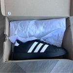 Adidas Women’s Grand Court 2.0 Black Sneakers with White Stripes 8 Photo 6