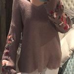 American Eagle Outfitters Overside Flowered Sweater Photo 0