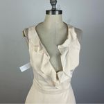 Fame and Partners  Cream Ruffle Wrap Dress Photo 2