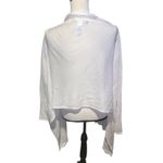 White House | Black Market  Sparkly White Sheer Open Cardigan Asymmetrical Photo 4