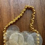 NEW Mother Of Pearl Mini Bag With Gold Beads White Photo 8