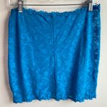 SKIMS NWOT Mykonos Blue Stretch Lace Intimates Skirt Photo 4