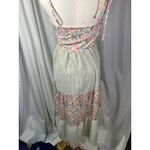 Abby & Evie Floral Print Tiered Maxi Dress Womens Size S Green White Pink Yellow Photo 6