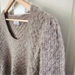 Old Navy  Pointelle Knit Wool Blend Pullover Long Sleeve Sweater Beige Size L Photo 1