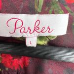 Parker Dress Burgundy Floral Ruffle Wrap Short Sleeve Feminine Romantic Large Photo 4