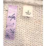 Alya Speckled Knit Open Front Cardigan Sweater Women's Size S Cream Textured Photo 2