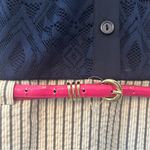 ⭐️Alyx navy blue lace and striped belted button front collared dress size 10 Photo 15