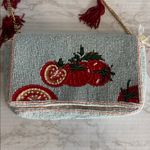 Beaded Tomato Fruit Crossbody Bag Tassels Multicolor NWT Anthropologie viral bag Blue Photo 1