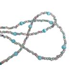 Blue Tiger Eye & Glass Seed Beaded Glasses Chain Holder Purple Photo 4