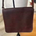 Source Unknown Vintage Unbranded Chocolate Brown Leather Crossbody Satchel 10x11 inches Photo 0