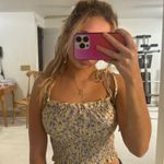 SheIn Flower Preppy Tie Shoulder Tank Photo 0