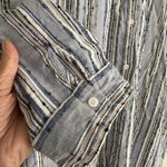 Tommy Bahama  Blue Stripe Tunic Button Up Shirt Coastal Beachy Nautical Cotton Photo 2