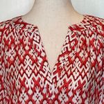 BeachLunchLounge Beach Lunch‎ Lounge Red Sonya Print Long Sleeve Peasant Blouse Size Small Photo 5