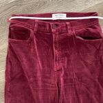 Reformation Rebecca pants fitted slim skinny leg velvet velour red burgundy 28 Photo 7