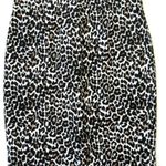 NWT J.Crew Factory Basketweave Pencil in Ivory Leopard Print Cotton Skirt 8 Photo 1