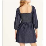 J.Crew  Smocked Puff Sleeve Denim Dress in Chambray Size Small Photo 2