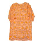 Anthropologie Everly Orange White Shift Dress Womens Medium Geometric Lined USA Photo 10