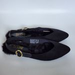 Brash Gianna black faux suede fur lined slingback flats size 7½ Photo 3