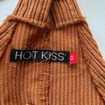 Hot Kiss  Corduroy Jumper Dress Sz 0 Caramel Brown Y2k Academia Button Up Overall Photo 9