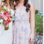 Lovers + Friends  Wrap Maxi Dress Womens 4 Beige Floral Plunge‎ Double V Neck Photo 3