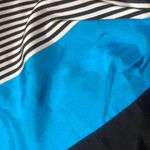 Susana Monaco  Silk Turquoise Black Striped Slip Dress Photo 5