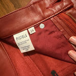 Pistola  Red High Crop Bootcut Faux leather Jeans Size 24 Photo 4
