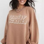 Aerie AE Sunday Scaries oversized Sweatshirt Sz Med Soft Oversized Crewneck Photo 0
